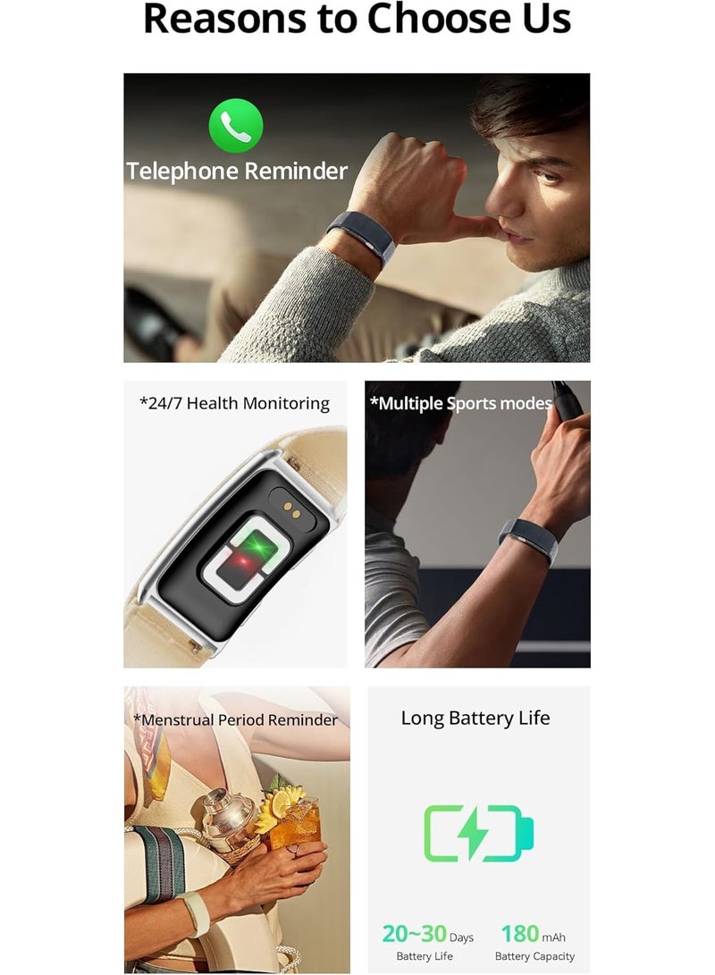 VALDUS Smart Band | Fitness Tracker | Fitness & Health Wearable | 24/7 Health Monitoring | ECG Monitoring | Long Lasting Battery Life | 1ATM water-resistant (Gold) - Image 2