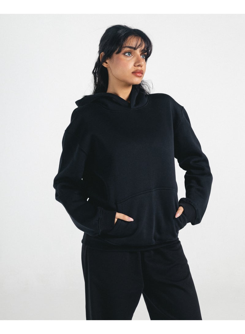 Feathers Women’s Oversized Winter Hoodie 100% Cotton Heavyweight - Image 1