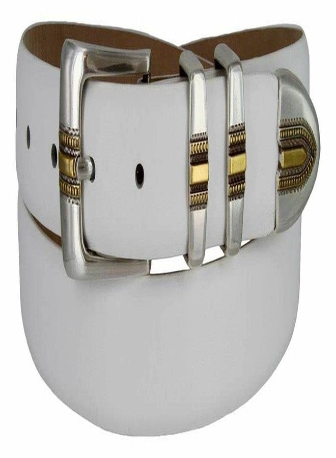 Belts.com Carmelo_Genuine Full-Grain Cowhide Leather Designer Golf Dress Belt 1-1/8"(30mm) Wide (Smooth White, 34) - Image 1
