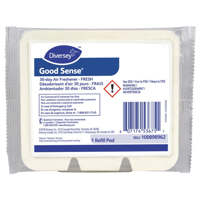 Diversey 100898962 Good Sense 30-Day Air Freshener, Fits Most Dispensers, Fresh Scent, 1 Refill Pad - Image 4