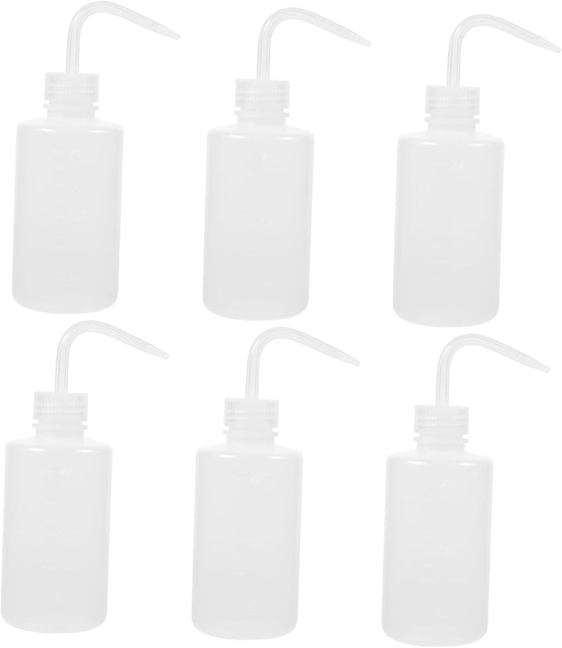 6pcs Plastic Rinse Pot Lab Use Washing Bottle Refillable Empty for Shampoo Lotion - Image 1