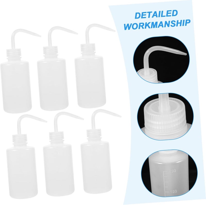6pcs Plastic Rinse Pot Lab Use Washing Bottle Refillable Empty for Shampoo Lotion - Image 3