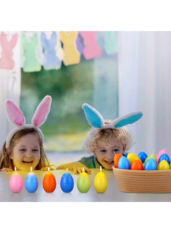 Jutom 12 قطعة شموع بيض عيد الفصح من شمع الصويا، شموع عيد الفصح الملونة، هدية عيد فصح سعيدة، شمعة بيض غير معطرة، شمعة على شكل بيضة للديكور المنزلي، 6 ألوان - Image 4