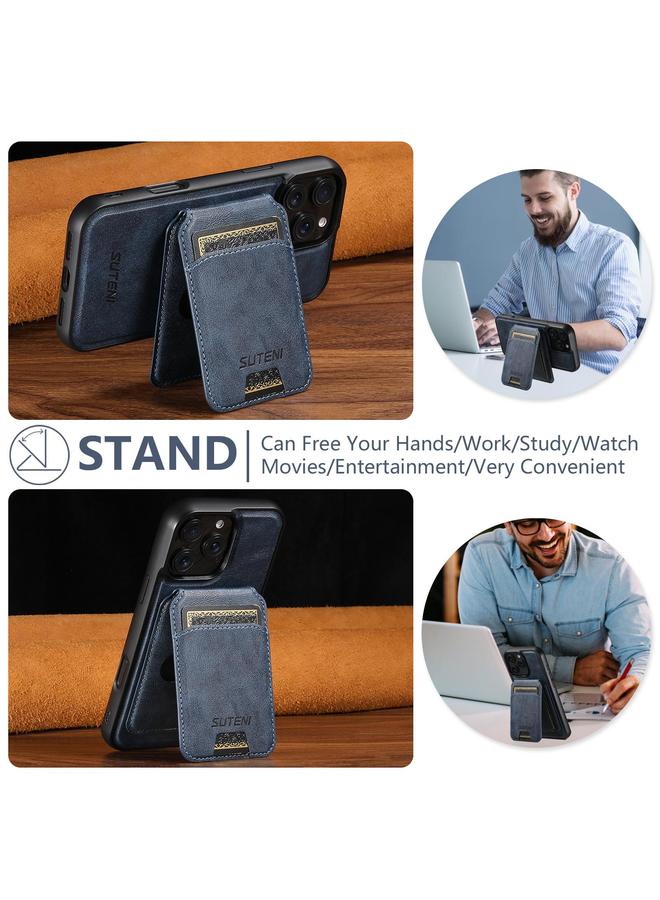 Suteni Case For iPhone 14 Pro M5 Magnetic Card Bag MagSafe Leather Phone Case - Image 5