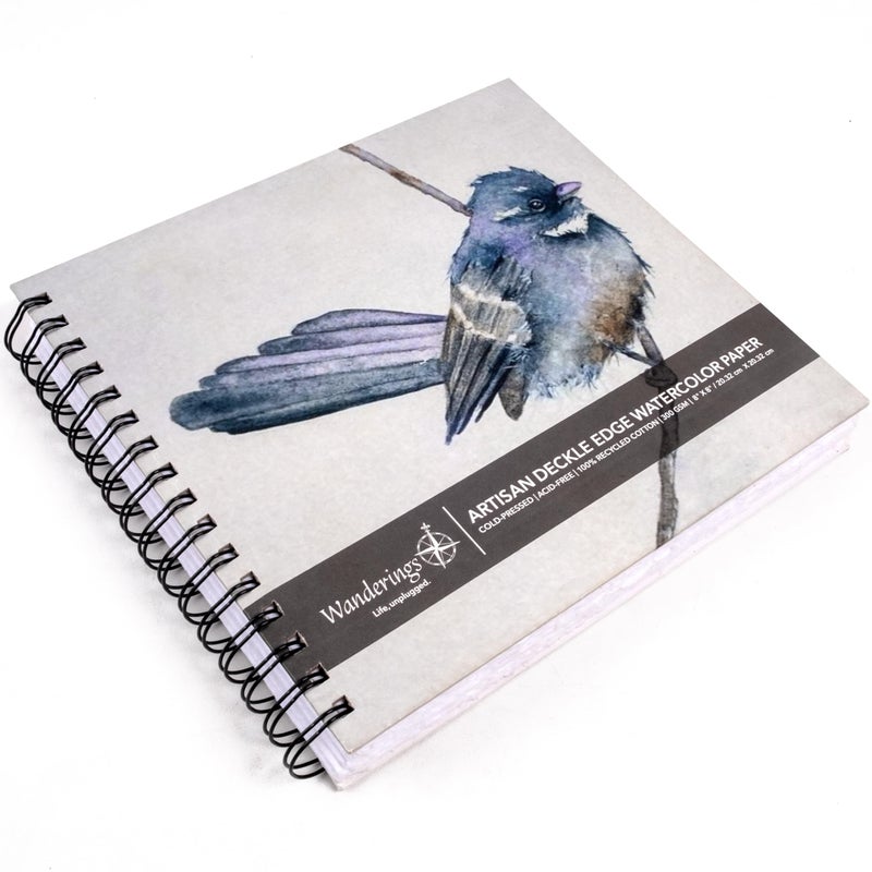 Wanderings Tear Out Watercolor Journal - 8"x8" - Premium Art Journal with Handmade Deckle Edge Paper Featuring 350 GSM Cold Press Paper for Scrapbook, Watercolor Album, Sketchbook, Drawing Pad - Image 2