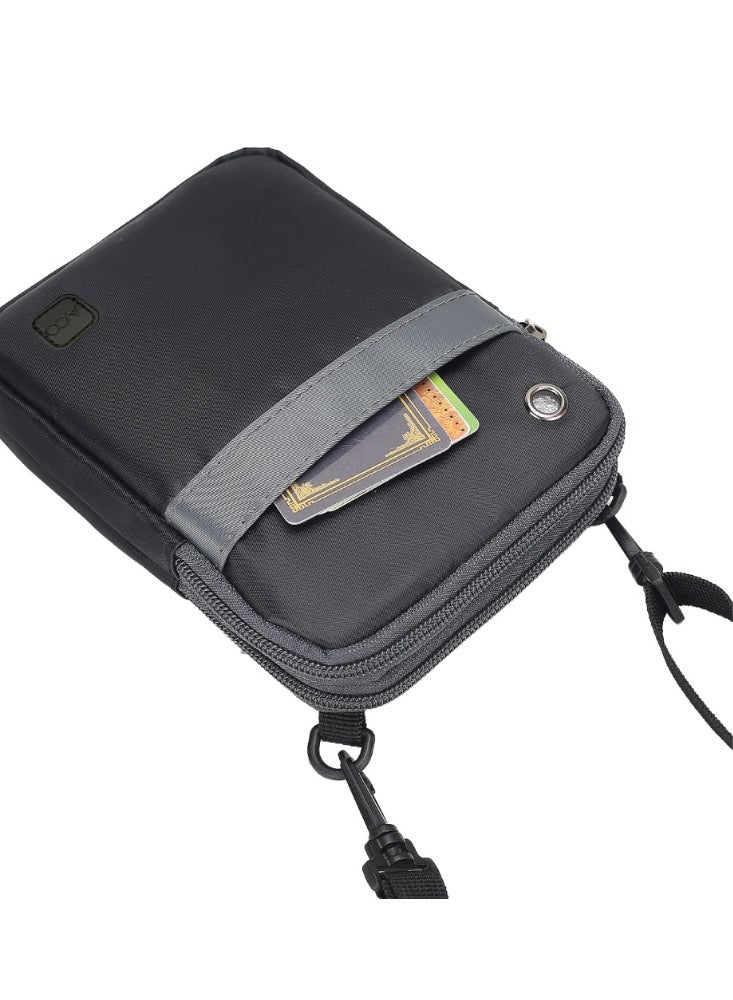 أفو شنطة كتف عملية من خامة متينة مقاومة للماء، مزودة بسحّابات قوية وجيوب متعددة لتخزين الأغراض الأساسية بأمان، مثالية للسفر، التسوق، والاستخدام اليومي بلون رمادي. - Image 3