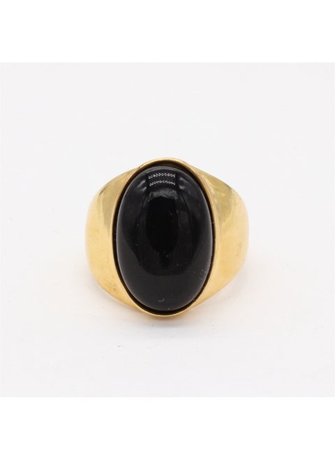 Retro Gemstone Titanium Steel Ring - Vintage Elegance in Durable Design