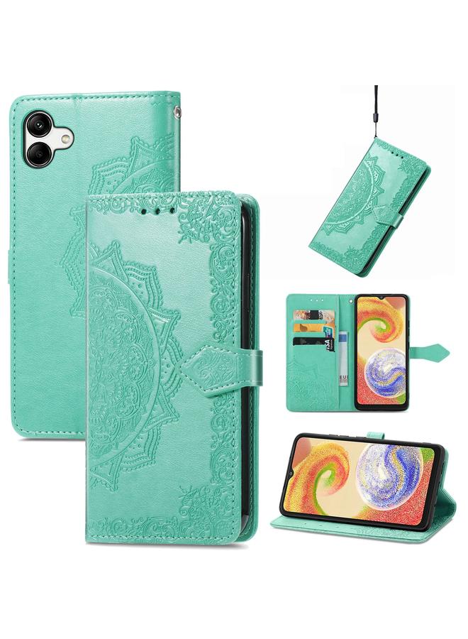 S-TOP Case For Samsung Galaxy A04 Mandala Flower Embossed Leather Phone Case - Image 1