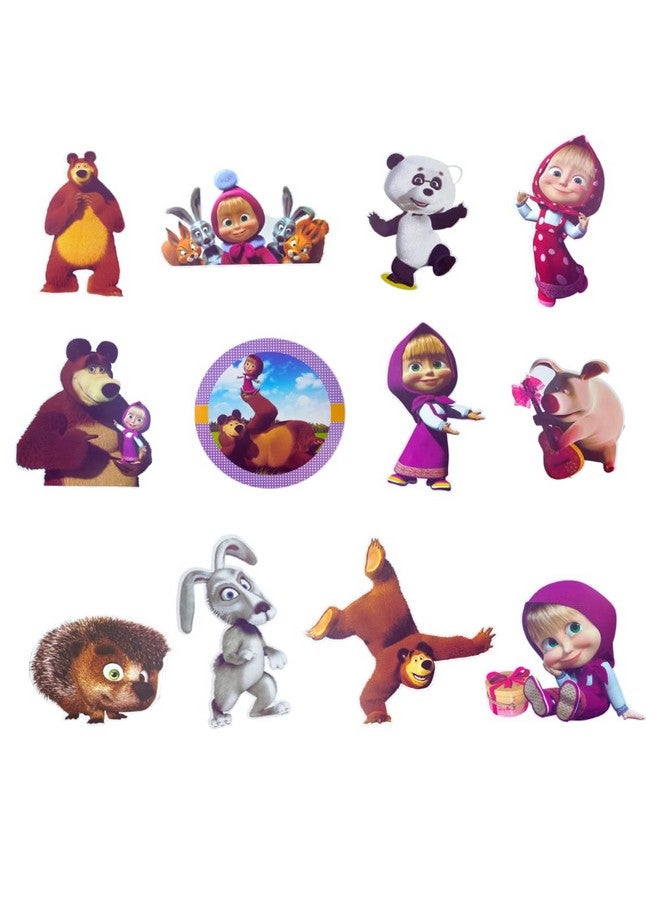 FI - FLICK IN 58 pcs 2nd Birthday Decoration for Girls Kit 2nd Birthday Decoration for Baby Girl Masha Theme Bday Decorations Items with Cutouts (Pack of 58,Pink,White & Purple) - Image 5