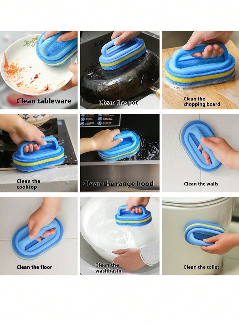 sokany Thick Magic Sponge, Easy Cleaning Without Electricity, Multi-surface Cleaning Brush for Kitchen and Bathroom, Suitable for Glass, Walls, Tiles, Ceramics, And Sinks, Essential Home Cleaning Tools, Blue  - Image 4