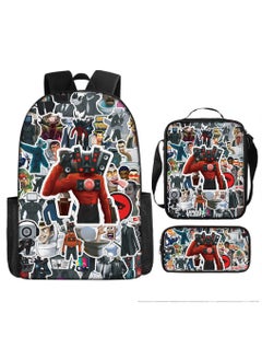 Generic Strange large capacity backpack for primary and secondary school students, shoulder bag, pencil case, backpack, men's and women's three piece set  - Image 1