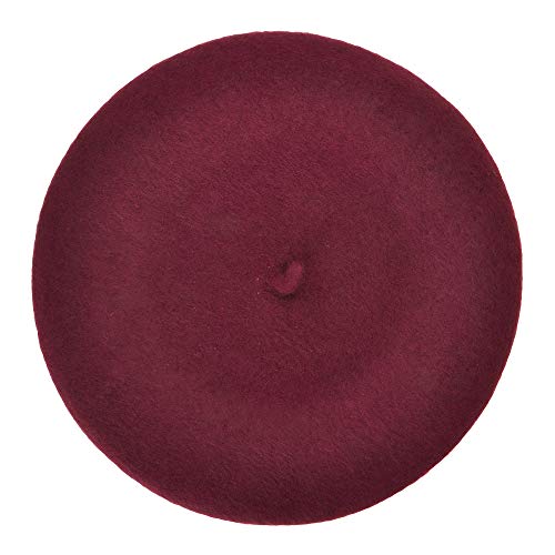 ZLYC Wool Beret Hat Classic Solid Color French Beret for Women (Burgundy) - Image 5
