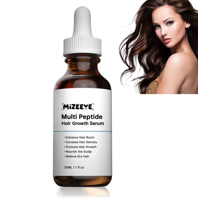 Hair Growth Serum for Thinning Hair 30mL Vegan Multi Peptide Hair Serum for Hair Growth Natural Frizzy Hair Serum for Men Women