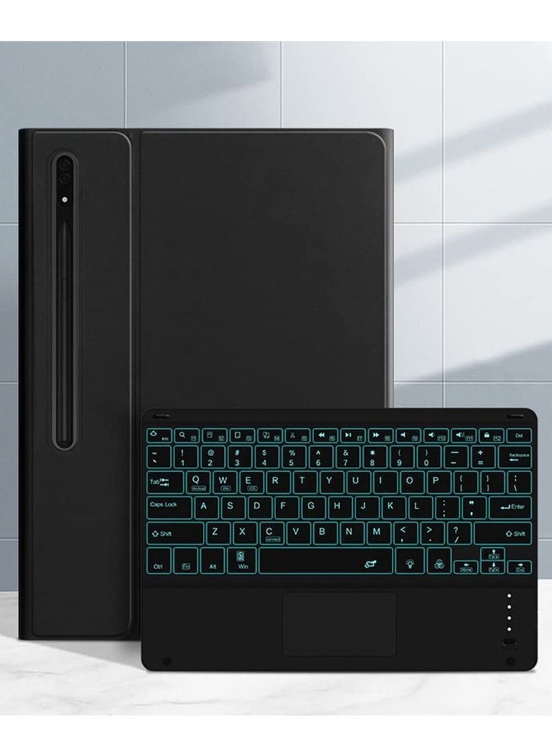 VKL - Keyboard Case for Galaxy Tab S8 Ultra 14.6 inch 2022, Wireless Detachable Backlight with Touchpad, Protective Cover - Image 1