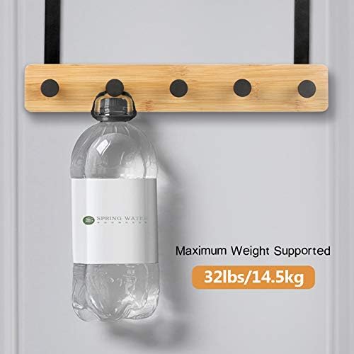 JSVER Wooden Over The Door Hooks 5 Hooks Door Hanger Sturdy Heavy Duty Coat Rack for Bag Coat Towel Hat Robes Scarves Bedroom Closet Bathroom - Image 5