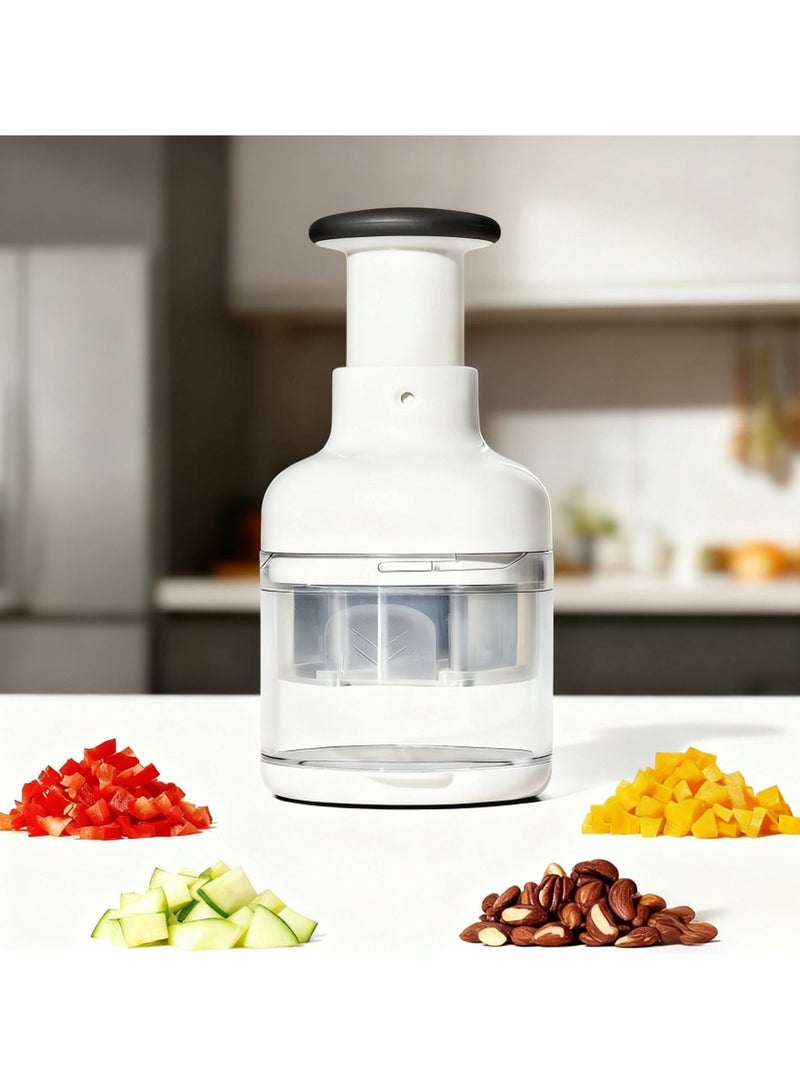 general Multifunctional Manual Press Chopper - Garlic Mincer Vegetable Dicer & Ginger Crusher Easy Kitchen Food Prep Tool - Image 2