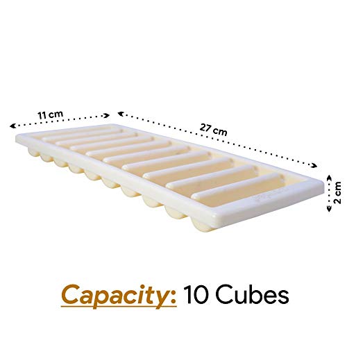Wonder Plastic Prime Roller Fridge Ice Tray Set, 3 pc Ice Tray with 10 Cube, Yellow Color - Image 3