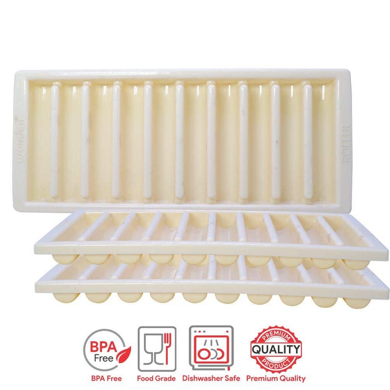 Wonder Plastic Prime Roller Fridge Ice Tray Set, 3 pc Ice Tray with 10 Cube, Yellow Color - Image 4