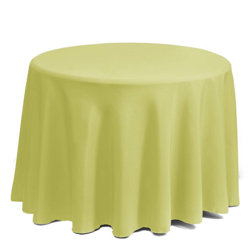 Gee Di Moda Round Tablecloth - 132 Inch Yellow Round Table Cloth for 72 to 96 Inch Round Tables - Heavy Duty Washable Fabric - for Buffet Table  Holiday Party  Dinner  Wedding & Baby Shower - Image 2