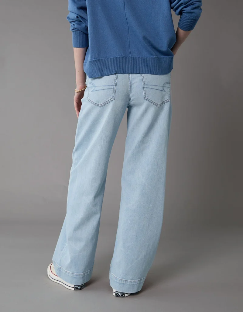 American Eagle  AE Dreamy Drapey Stretch Super High-Waisted Baggy Wide-Leg Jean for Women | Best Price UAE