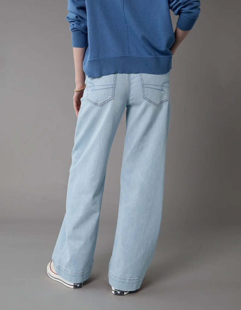 American Eagle AE Dreamy Drapey Stretch Super High-Waisted Baggy Wide-Leg Jean