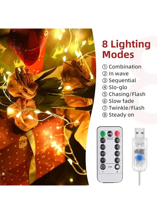 100 LEDs USB Firecracker String Lights With Remote 8 Modes 16 4 Ft For Christmas Decor - Image 5