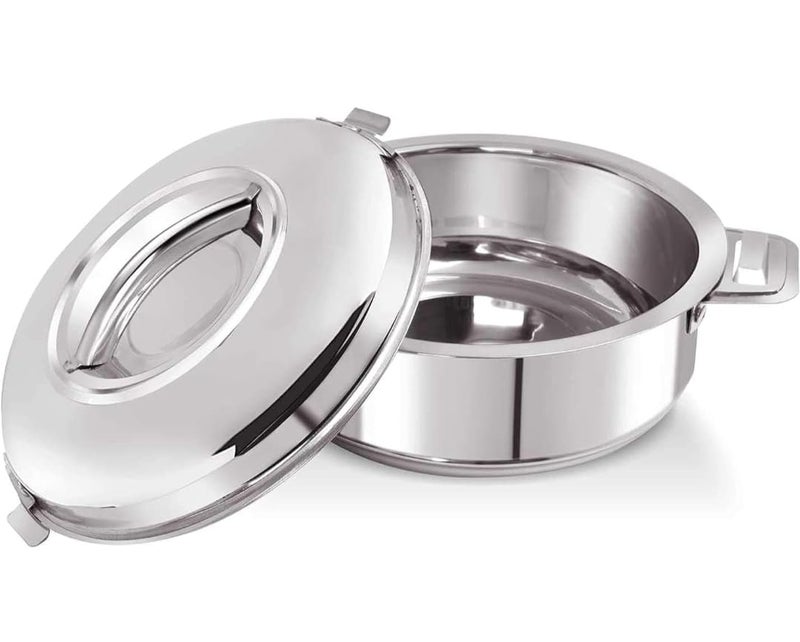SILVESTER Pure Double Walled Stainless Steel Serving Casserole with Stainless Steel Lid Serve Casserole (4500 ml) - Image 3