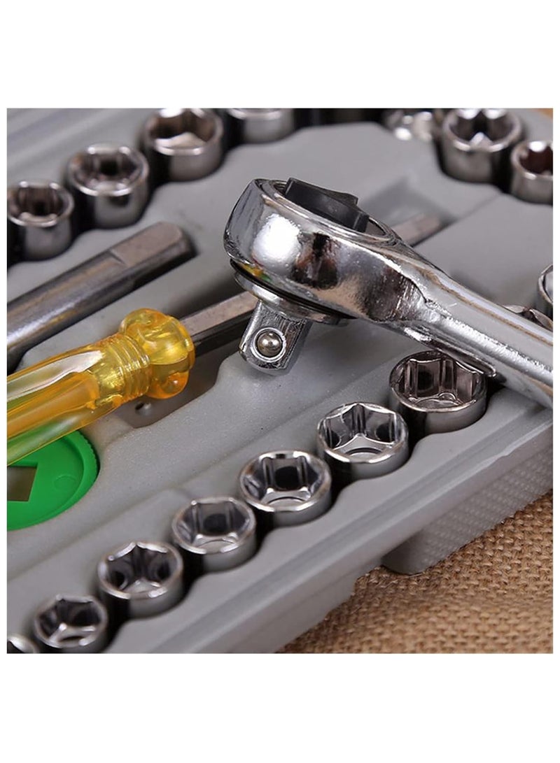 40-Piece Mechanics Tools Kit And Wrench Socket Set
