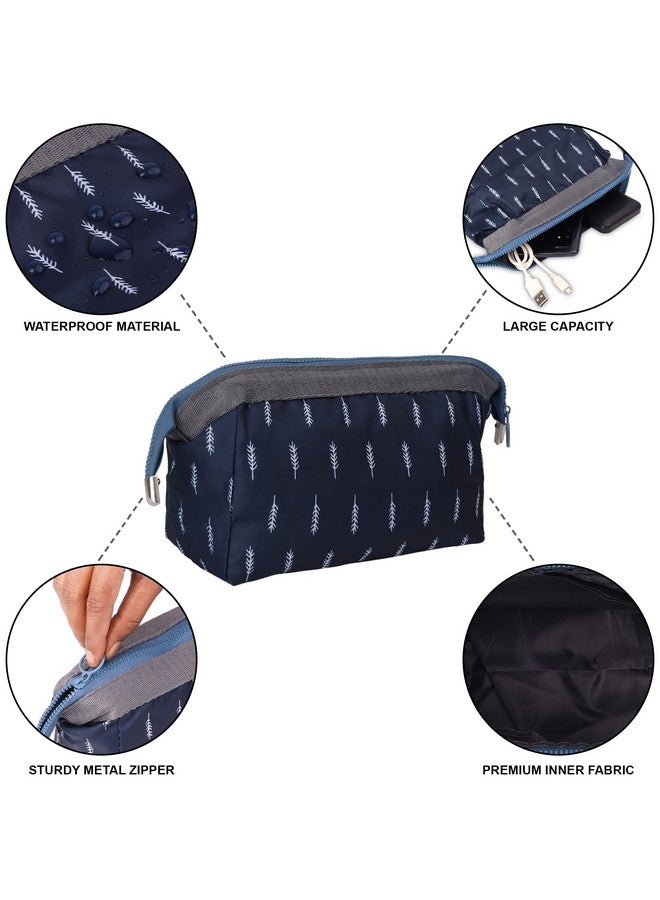 NFI essentials Canvas Stylish Makeup Pouch For Women, Cosmetic Pouches For Storage Of Make Up Kit And Travel Toiletry Organiser For Women Grey, 9Cm - Image 3