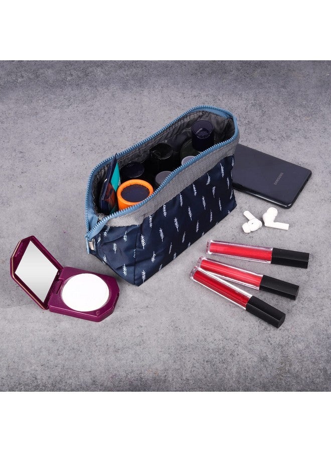 NFI essentials Canvas Stylish Makeup Pouch For Women, Cosmetic Pouches For Storage Of Make Up Kit And Travel Toiletry Organiser For Women Grey, 9Cm - Image 2