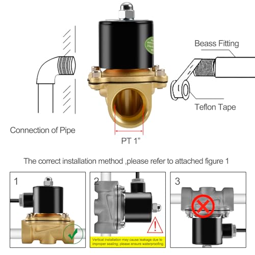 Heschen Brass Electric Solenoid Valve 2W-250-25J 1 Inch DC24V Direct Action Water Normally Closed Replacement Valve - Image 5