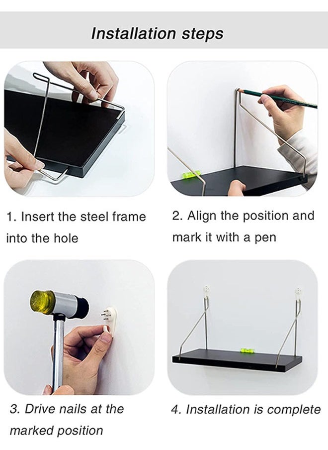 Arabest 3-Piece Wall Floating Shelf,Wooden Wall Mounted Storage Shelf,Bedroom Kitchen Bookshelf,Easy to Install, Suitable for Storing Books/Vases Hanging Pictures/Food Cans(30+40+50cm)  - Image 5