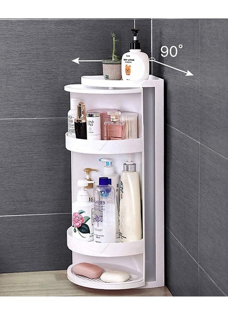 DubaiGallery Bathroom Rotating Triangle Storage Rack 360 Degree Rotating Multi-Function Organizer Plastic Triangle Shelf Dust-Proof Waterproof Corner Rack for Cabinet Bathroom Kitchen Bedroom - Image 3
