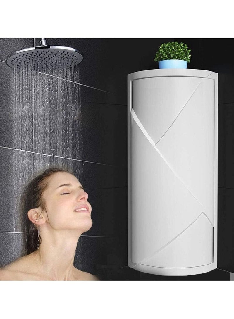 DubaiGallery Bathroom Rotating Triangle Storage Rack 360 Degree Rotating Multi-Function Organizer Plastic Triangle Shelf Dust-Proof Waterproof Corner Rack for Cabinet Bathroom Kitchen Bedroom - Image 4