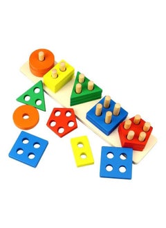 YR Wooden Shape Sorting Puzzle – Montessori Geometric Peg Board Toy – Early Learning Toy for Toddlers (Ages 3+)  - Image 1