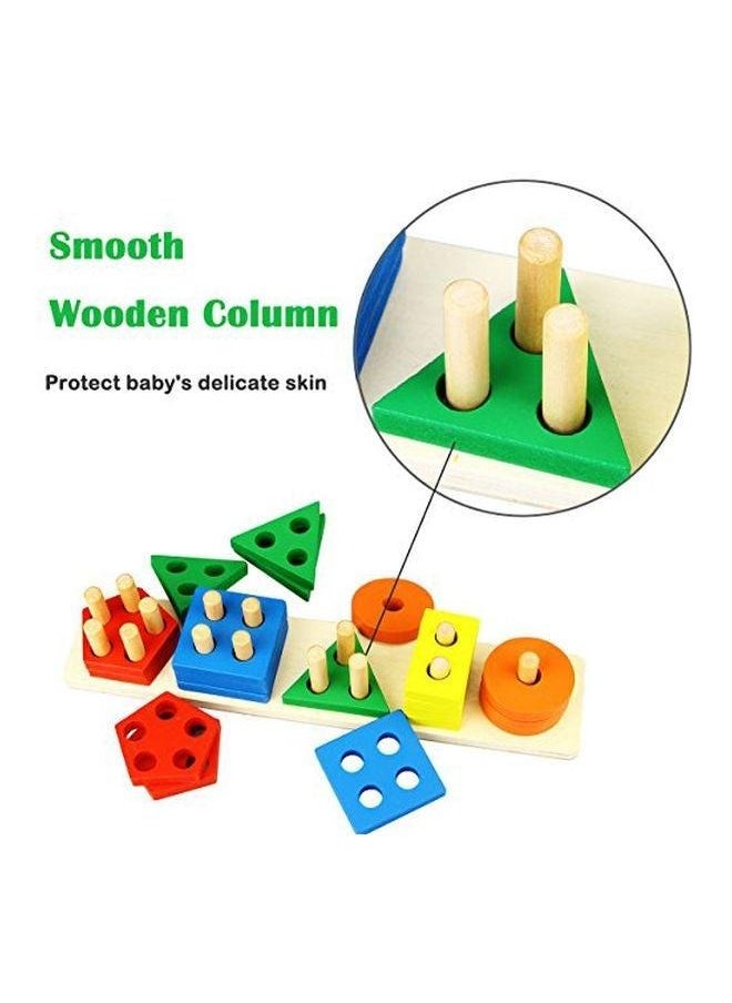 YR - Wooden Shape Sorting Puzzle – Montessori Geometric Peg Board Toy – Early Learning Toy for Toddlers (Ages 3+) - Image 1