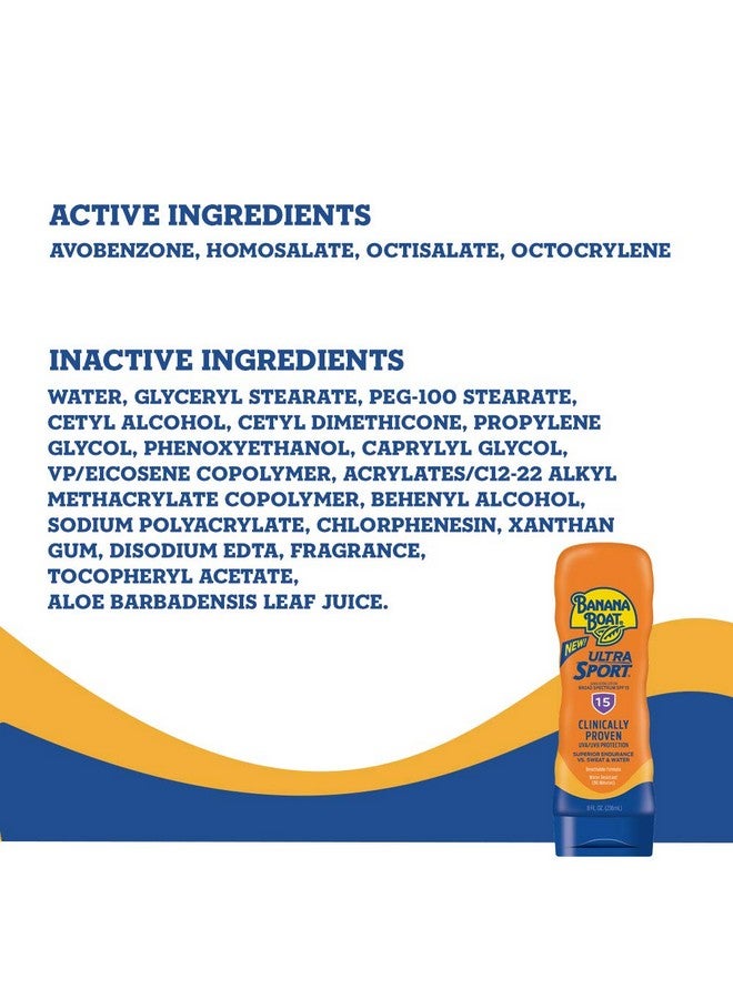 BANANA BOAT Banana Boat Sport Ultra Spf 15 Sunscreen Lotion 8Oz ; Banana Boat Sunscreen Spf 15 Lotion Oxybenzone Free Sunscreen Sunblock Lotion Sunscreen Banana Boat Lotion Spf 15 8Oz - Image 3