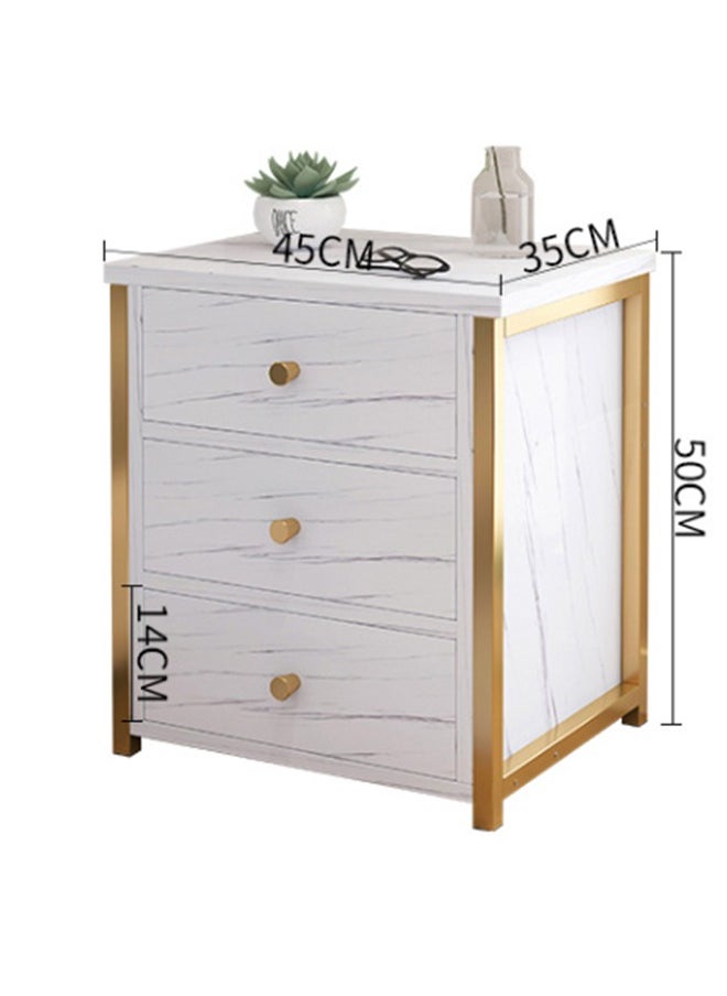 JCB CHIC - Bedside Table with  3 Drawers Side Table Small Nightstand Table with Drawer for Bedroom Sofa Couch Beside End Table for Living Room Household Storage Cabinet for Home Decor - Image 1