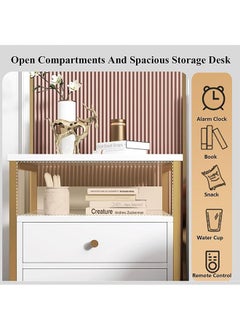 JCB CHIC Bedside Table with  3 Drawers Side Table Small Nightstand Table with Drawer for Bedroom Sofa Couch Beside End Table for Living Room Household Storage Cabinet for Home Decor  - Image 4
