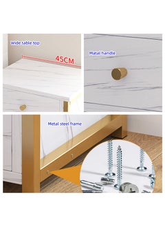 JCB CHIC Bedside Table with  3 Drawers Side Table Small Nightstand Table with Drawer for Bedroom Sofa Couch Beside End Table for Living Room Household Storage Cabinet for Home Decor  - Image 5