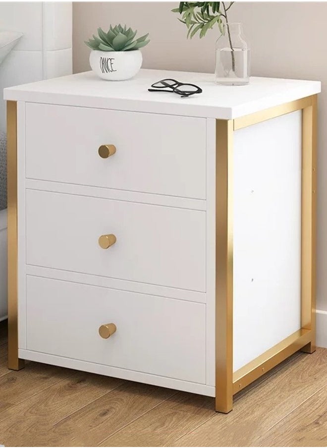 JCB CHIC - Bedside Table with  3 Drawers Side Table Small Nightstand Table with Drawer for Bedroom Sofa Couch Beside End Table for Living Room Household Storage Cabinet for Home Decor - Image 1