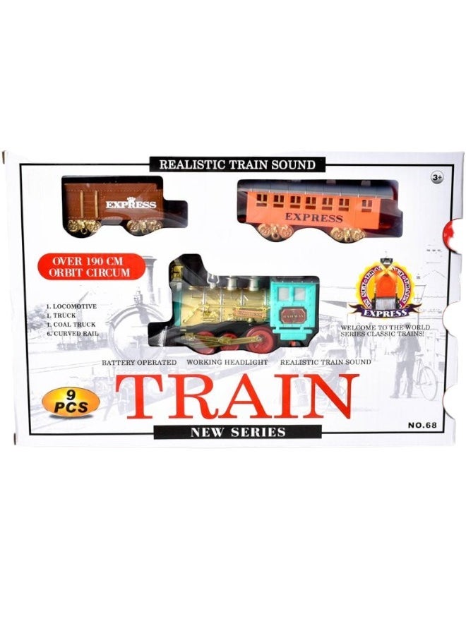 Toy Box Battery operated Train Play Set With Lights, Sound & Steam Best Gift For Children  - Image 1