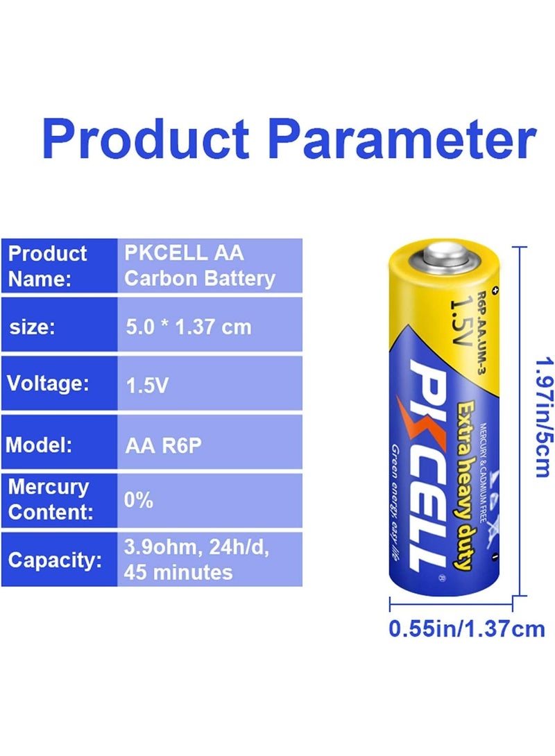 PKCELL AA 1.5V High Performance Zinc Carbon Batteries R6P for Toys, Remote Controls, Lights, Pack of 12 PKCELL - Image 4