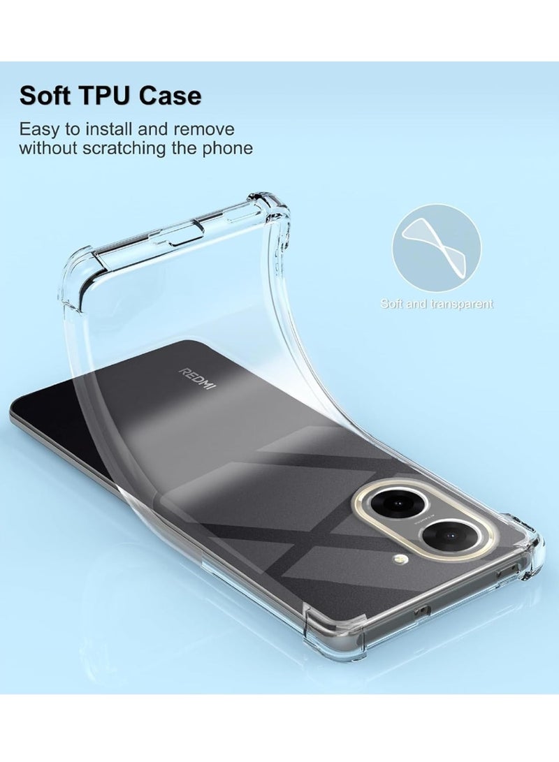 Case for Redmi A5 Back Case Clear Cover Soft Flexible TPU Transparent Shockproof Protective Cover Reinforced Bumper Edges for Redmi A5  - Image 3