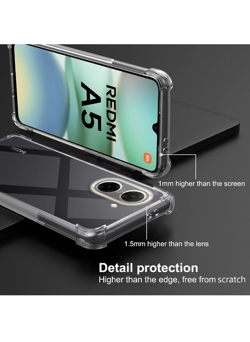 Case for Redmi A5 Back Case Clear Cover Soft Flexible TPU Transparent Shockproof Protective Cover Reinforced Bumper Edges for Redmi A5  - Image 5