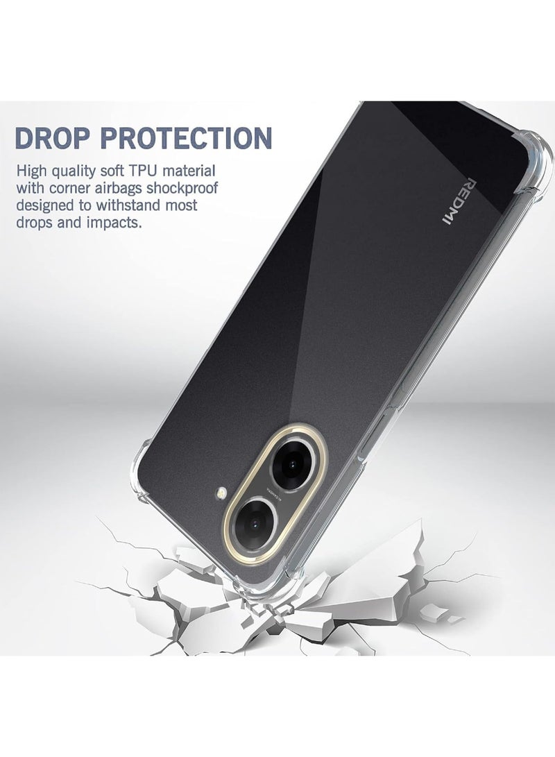 Case for Redmi A5 Back Case Clear Cover Soft Flexible TPU Transparent Shockproof Protective Cover Reinforced Bumper Edges for Redmi A5  - Image 4