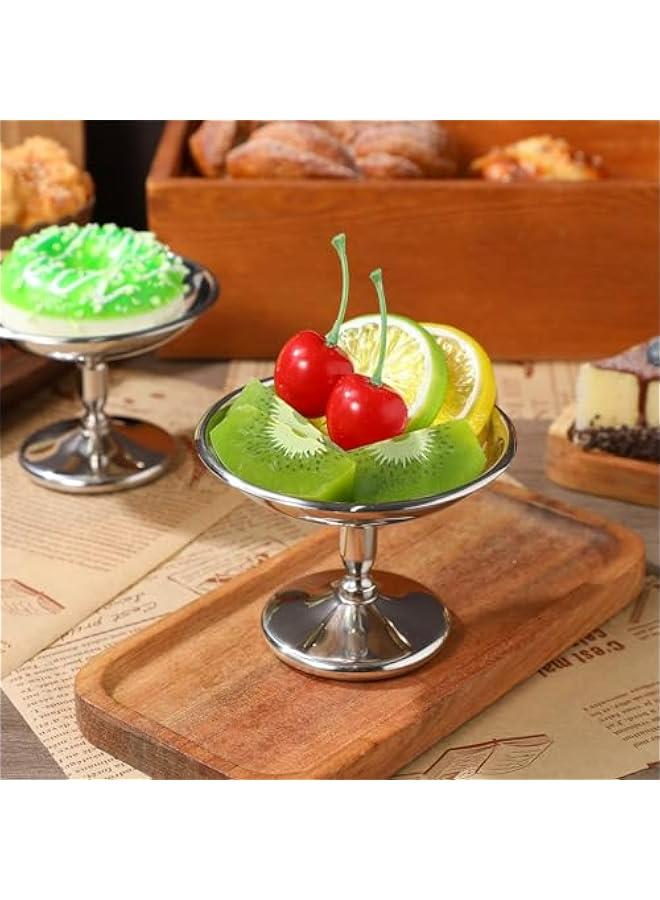 1 قطعة وعاء حلوى صغير 1 قطعة أكواب آيس كريم صغيرة من الفولاذ المقاوم للصدأ كوب حلوى من الفولاذ المقاوم للصدأ وعاء حلوى مثلجات مثلجات تافه وعاء حلوى ذو قدمين للمكسرات وحلوى الفاكهة والوجبات الخفيفة لحفلات التكريم - Image 1