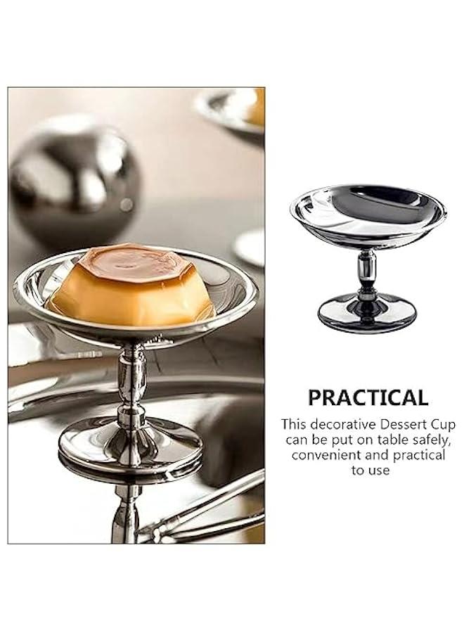 1 قطعة وعاء حلوى صغير 1 قطعة أكواب آيس كريم صغيرة من الفولاذ المقاوم للصدأ كوب حلوى من الفولاذ المقاوم للصدأ وعاء حلوى مثلجات مثلجات تافه وعاء حلوى ذو قدمين للمكسرات وحلوى الفاكهة والوجبات الخفيفة لحفلات التكريم - Image 2