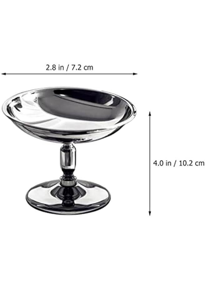 1 قطعة وعاء حلوى صغير 1 قطعة أكواب آيس كريم صغيرة من الفولاذ المقاوم للصدأ كوب حلوى من الفولاذ المقاوم للصدأ وعاء حلوى مثلجات مثلجات تافه وعاء حلوى ذو قدمين للمكسرات وحلوى الفاكهة والوجبات الخفيفة لحفلات التكريم - Image 3