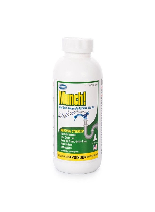 ComStar Munch, 2 Pound, Industrial-Strength Cold-Water Activated Bead Drain Opener, Clear Clogged & Slow Drains, Grease Traps, Septic Systems, Made in USA (30-611) - Image 1